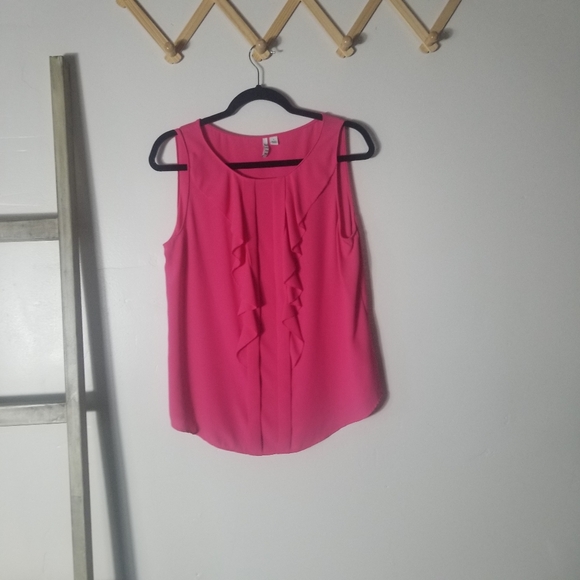 Elle Tops - ELLE WOMEN'S PINK SLEEVELESS DRESSY TANK SIZE LARGE